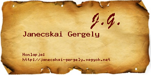 Janecskai Gergely névjegykártya